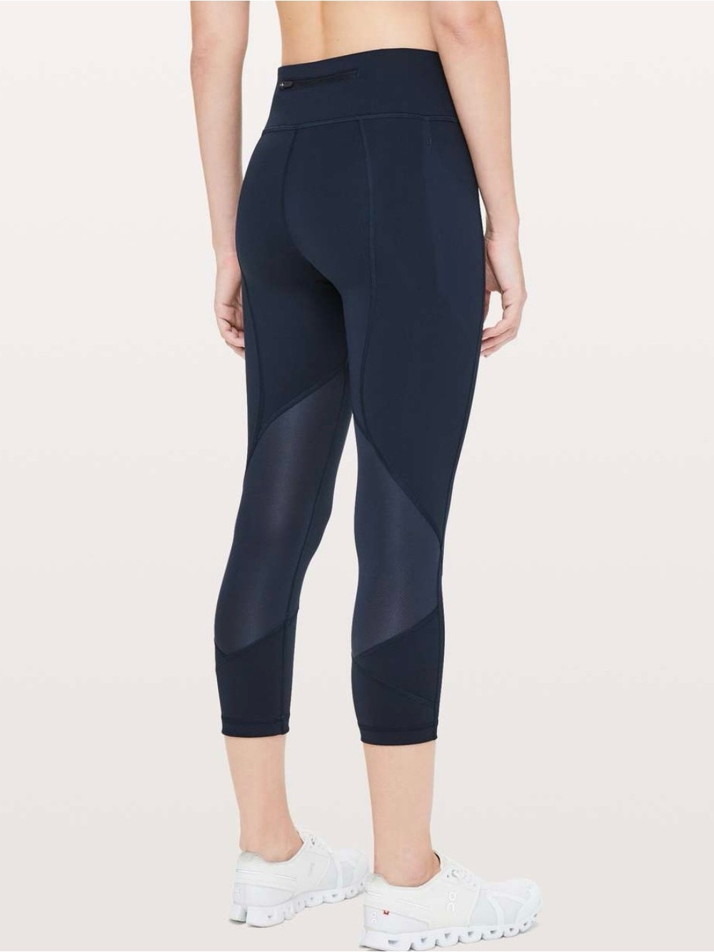 Lululemon Pace Rival Crop Mid Rise Full On Luxtreme 21" Leggings Size 10 Blue